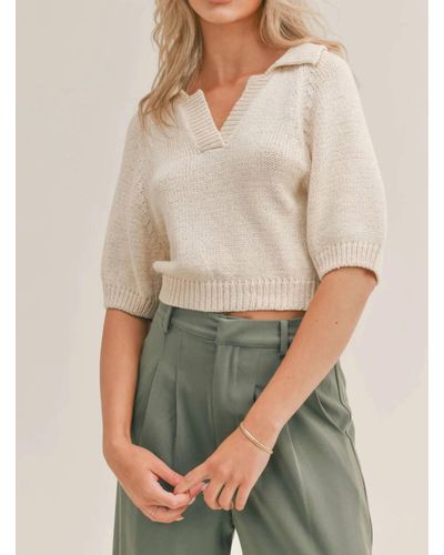 Sage the Label Scarlet Collared Sweater - Natural