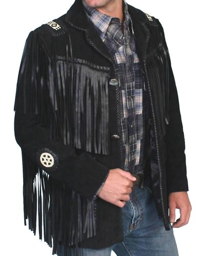 Scully Fringe Suede Leather Jacket - Black