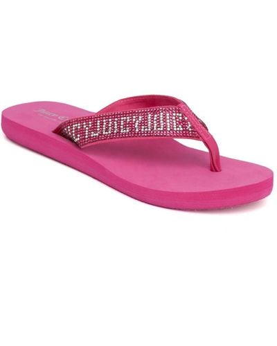 Juicy Couture Shockwave Rhinestone Toe-post Flip-flops - Pink