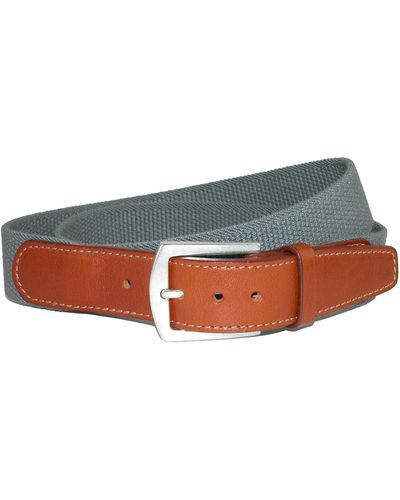 CrookhornDavis Newport Pique Cotton Woven Elastic Belt - Gray