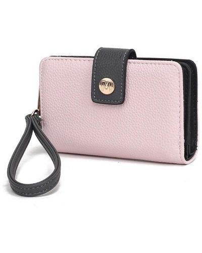 MKF Collection by Mia K Shira Color Block Vegan Leather Wallet With Wristlet By Mia K - Pink