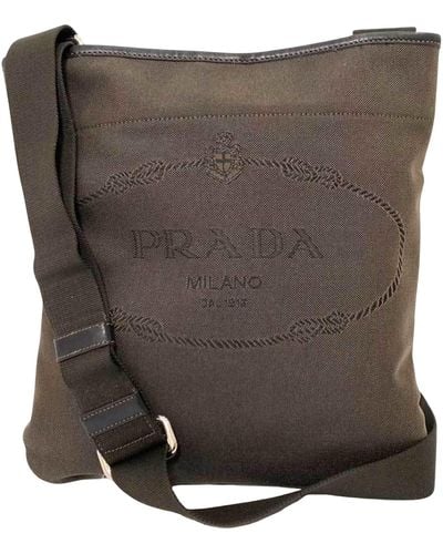 Prada Jacquard Canvas Shoulder Bag (pre-owned) - Brown