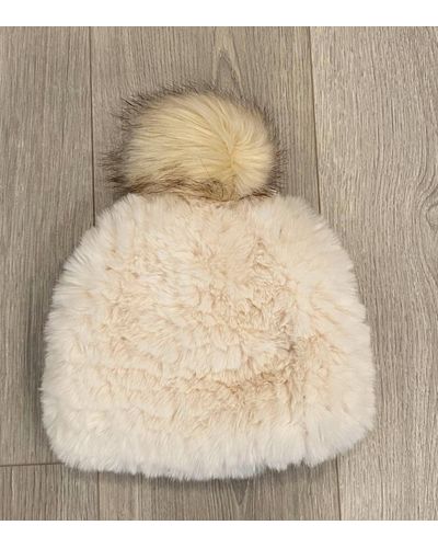 Jocelyn Faux Fur Pom Pom Hat I - Natural