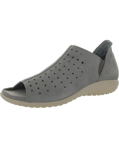 Naot Hikoi Perforated Nubuck Sandals Shoes - Gray