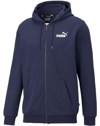 PUMA Essentials Small Logo Full-zip Hoodie Men - Blue