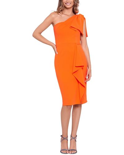 Betsy & Adam Formal Midi Sheath Dress - Orange