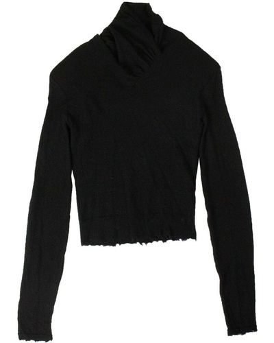 Unravel Project Cashmere Distressed Details Sweater - Black