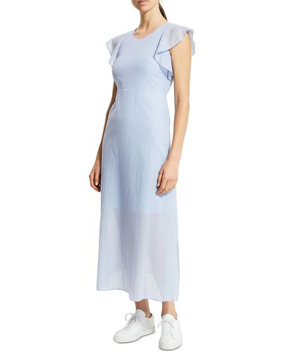 Theory Cotton Calf Midi Dress - Blue