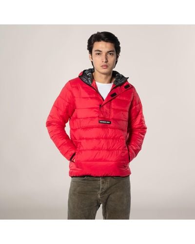 Members Only Popover Puffer Jacket - Red