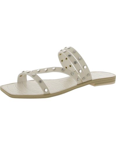 Dolce Vita Illia Faux Leather Strappy Slide Sandals - White
