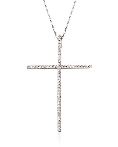 Ross-Simons Diamond Cross Pendant Necklace - Multicolor