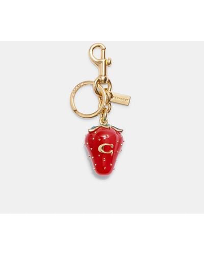COACH Strawberry Bag Charm - Red