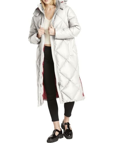 Rebecca Minkoff Vegan Leather Cold Weather Puffer Jacket - White