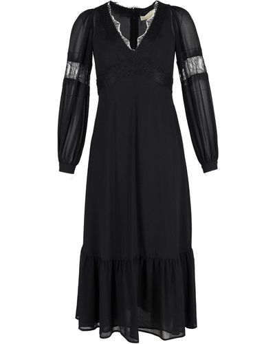 Michael Kors Michael Lace-trimmed Midi Dress - Black