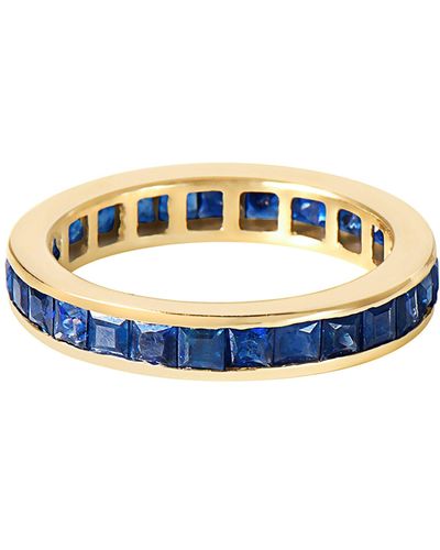 Fine Jewelry Baguette Sapphire Eternity Band 14k Gold - Blue