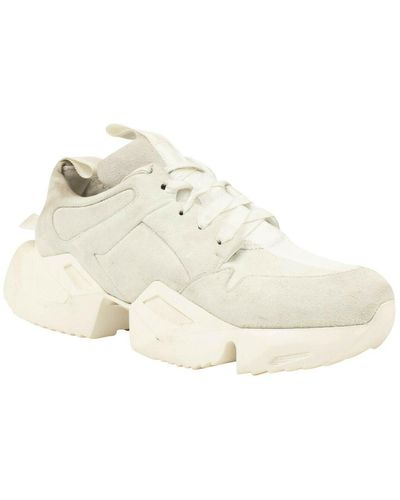 Unravel Project White Chunky Heel Sneakers