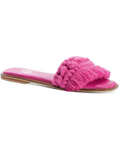 Silvia Cobos Candy Fringe Flat Fringe Slide Sandals - Pink