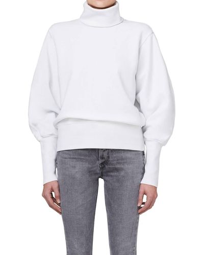 Agolde Ribbed Turtleneck Sweatshirt - White