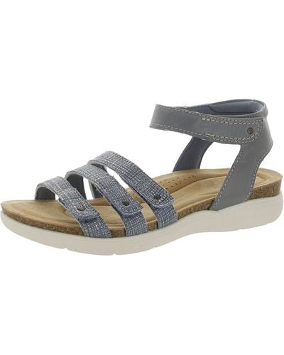 Clarks April Dove Leather Cushioned Footbed Slingback Sandals - Gray