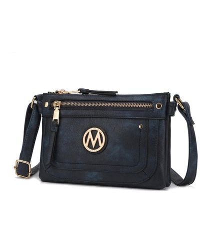 MKF Collection by Mia K Elaina Multi Pocket Crossbody Handbag - Blue