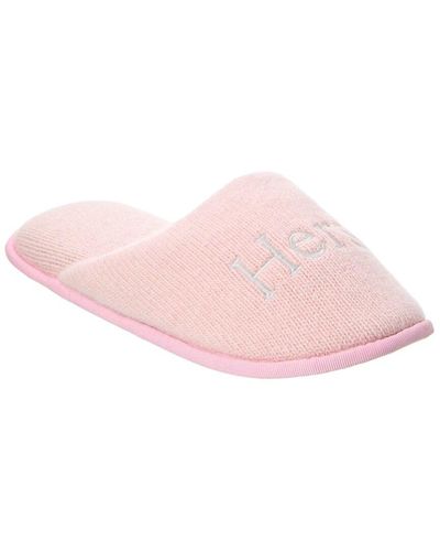 Portolano Ladies Slippers With Embroidery "hers" - Pink