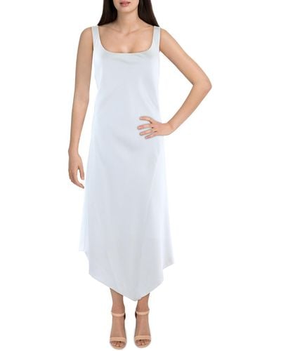 Lauren by Ralph Lauren Satin Sleeveless Sheath Dress - White