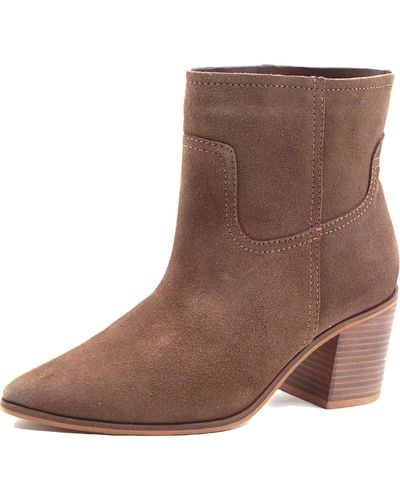 Kaanas Pigato Suede Pointed Toe Ankle Boots - Natural