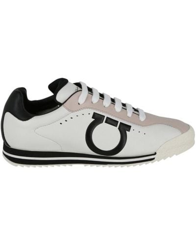 Ferragamo Pring Leather Sneakers - Gray