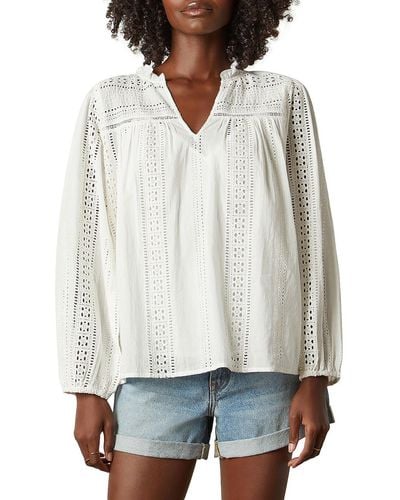 Velvet By Graham & Spencer Cotton Eyelet Blouse - White