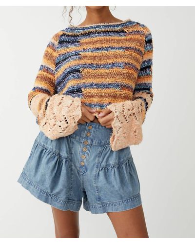 Free People Butterfly Pullover Top - Blue
