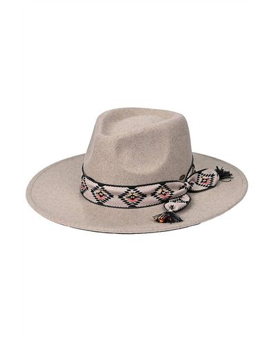 Cc Aztec Trim Band Vegan Felt Panama Hat - Natural