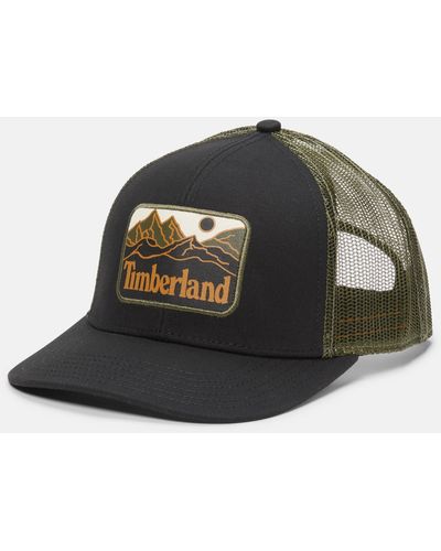 Timberland Mountain Line Patch Trucker Hat - Black