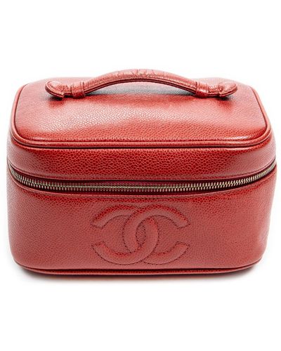 Chanel Cc Timeless Short Vanity Case - Red