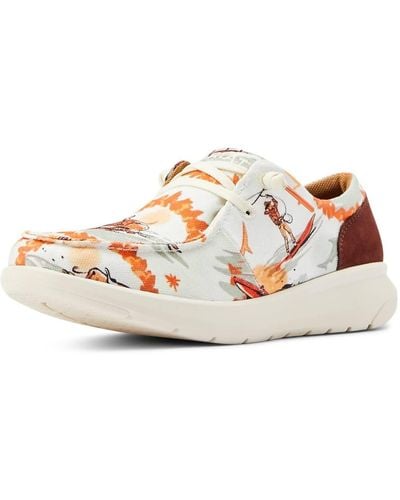 Ariat The Hilo Surfing Longhorn Print Shoe - White