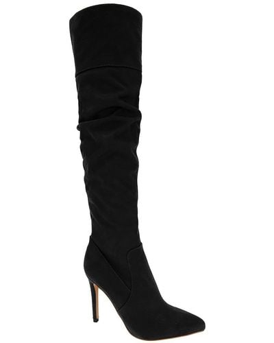 BCBGeneration Manda Faux Suede Pointed Toe Over-the-knee Boots - Black