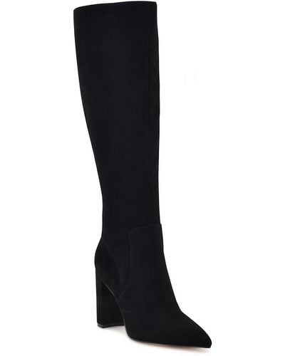 Nine West Leather Pointed Toe Knee-high Boots - Black