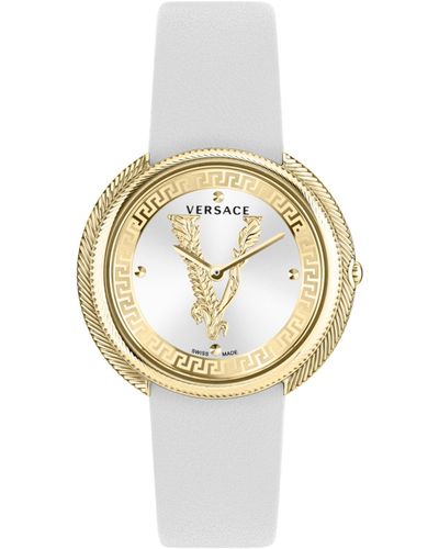 Versace Thea Leather Watch - Metallic