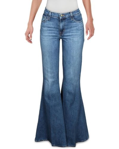 J Brand Valentina Denim Medium Wash Flare Jeans - Blue