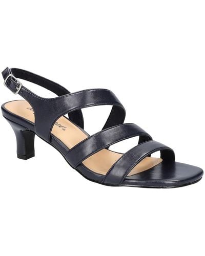 Easy Street Como Faux Leather Strappy Slingback Sandals - Blue