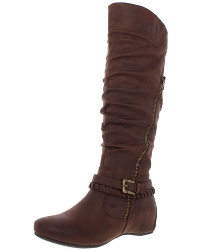 Naturalizer Shay Faux Leather Knee-high Riding Boots - Brown