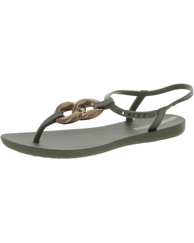 Ipanema Adjustable Round Toe Thong Sandals - Green