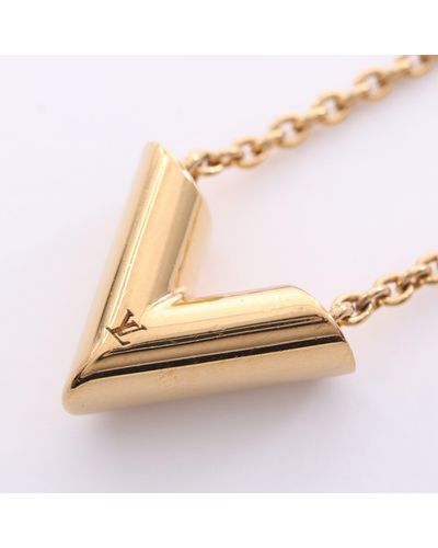 Louis Vuitton Essential V Necklace Gp Gold - Natural