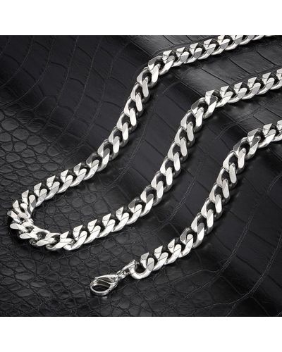 Crucible Jewelry Crucible Los Angeles Stainless Steel 10mm Beveled Curb Chain - 18" To 24" - Black