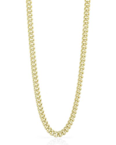Unoaerre Gold Plated Classic Round Thick Curb Necklace - Metallic