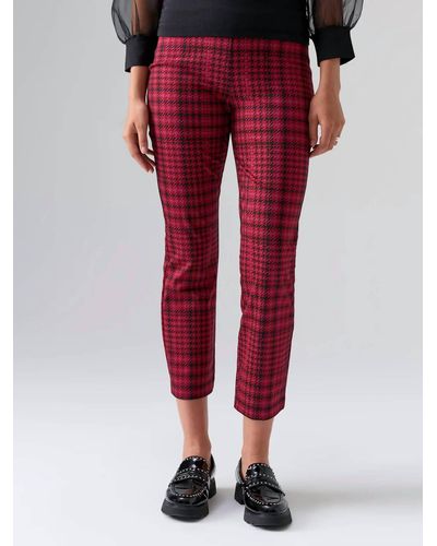 Sanctuary Carnaby Leggings In Pink Glen Plaid - Red