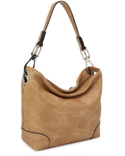 MKF Collection by Mia K Emily Soft Vegan Leather Hobo Handbag - Brown