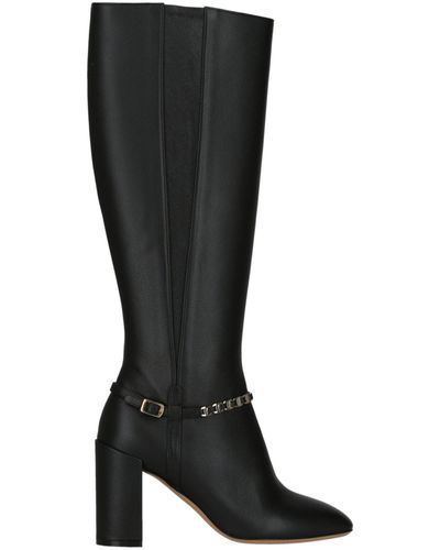 Ferragamo Triba Leather Knee-high Boots - Black