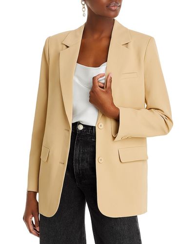 Endless Rose Buttery Collar Polyester Two-button Blazer - Natural