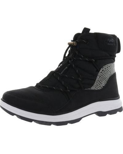 Ryka Brae Cold Weather Lace Up Ankle Boots - Black
