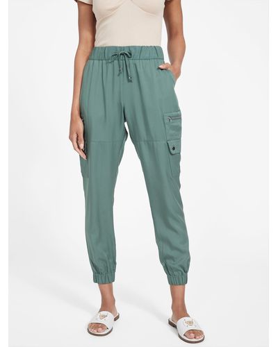 Guess Factory Nana Nylon Cargo Pants - Green